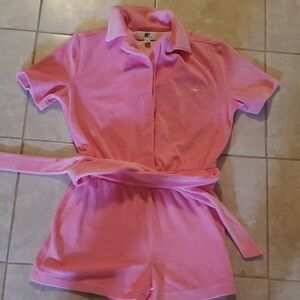 Juicy Couture Pink Polo Romper with Tie Waist